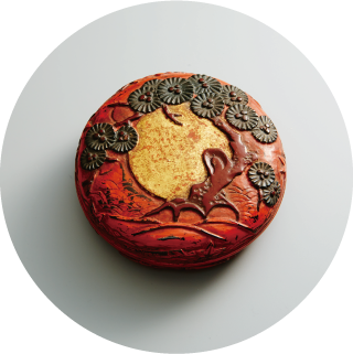 鎌倉彫日の出松香合