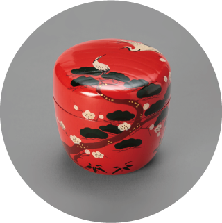 箱崎画模様朱大棗