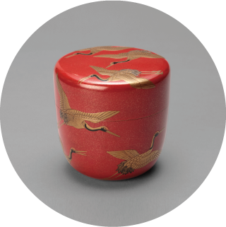 朱金鶴蒔絵大棗