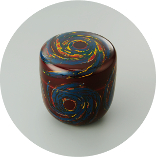 色漆台風溜塗中棗