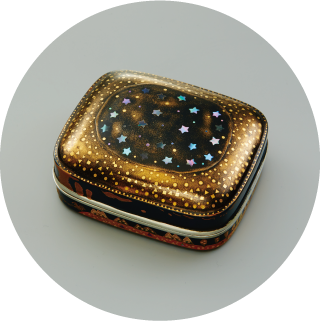 天空地水蒔絵香合内梨子地