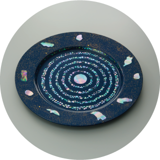 海金蒔絵青海盆