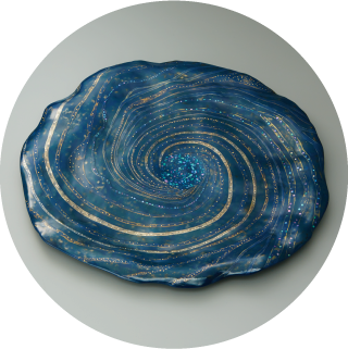 乾漆大渦蒔絵盆